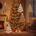 8 Pcs Jumbo Gingerbread Christmas Outdoor Decor Felt Mats-20 Inch Xmas Ornaments for Classroom Home Office Yard Porch Farmhouse Rustic Xmas Tree Wall Decoration (Christmas Tree)