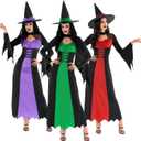 Morph Witch Costume Women, Wicked Costumes For Women, Halloween Costumes For Womens Adult (X-Large, Green)