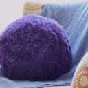 Super Soft Faux Fur Throw Pillow, 12" Diameter Throw Pillow (Purple)