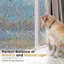 Windimiley Rainbow Window Privacy Film, 3D Stained Glass Christmas Decorative Window Clings, UV Heat Blocking Holographic Prism Stickers for Home (23.6 x 78.5In,Brown)