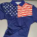 Men's Patriotic Polo Shirts Moisture Wicking Short Sleeves 4th July American Flag Golf Tennis Shirt Casual T-Shirt (L, Blue)