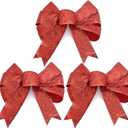 Jomi & Jolly 3 Pcs Christmas Bows for Wreaths, 1011 Christmas Bows for Presents, Red Bows for Christmas Decorations, Excellent for Xmas Tree Outdoor Decor or Indoor and Gift Wrapping
