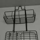 Shower Caddy Hanging, Anti-Swing Over Head Shower Caddy Rustproof with Hooks for Towels, Sponge and More, Matte Black