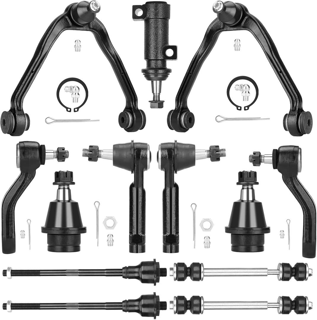 4WD Front Upper Control Arms Ball Joints Suspension Kit Fit for Chevy Avalanche Silverado Suburban, Fit for GMC Sierra 1500 Cadillac Escalade 2002-2006, Tahoe Yukon 2000-2006 - 13pc Set