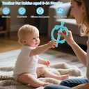 3 x Chuya Baby Teething Ring Sticks,Baby Teether Toys 0-6 6-12 12-18 Months,Teething Relief for Babies,Infant Toys 0 3 6 9 12 18 Months Sensory Toy Easy-Hold (Blue)