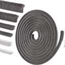 Self-Adhesive Weather Stripping Seal for Doors & Windows  Soundproof Insulation Gap Filler for Sliding, Exterior, Front, and Jamb Frames  0.6" x 0.35" x 33 ft, Gray