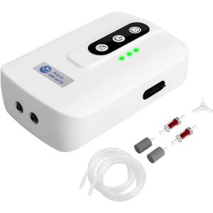 AquaMiracle Lithium Battery Powered Portable Aquarium Air Pump for Fish Tank, USB Rechargeable Aquarium Bubbler Aerator for Outdoor Fishing, Power Outages and Emergency