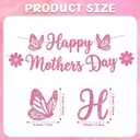 Mothers Day Banner Decorations, Happy Mothers Day Banner, Glitter Mother's Day Banner Mother's Day Decorations for Party Supplies