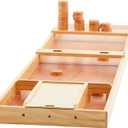 CroBlissful Folding Dutch Shuffleboard Wooden Dutch Shuffleboard with Accessories, 79" L x 16" w x 2" h