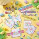 24 Pcs Easter Slap Bracelets Bulk Easter Basket Stuffers Snap Wristband with Cards for Egg Hunt Egg Fillers Gifts Sunday School Party Favors