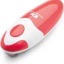 Kitchen Mama Auto Electric Can Opener: Open Your Cans with A Simple Press of Button - Automatic, Hands Free, Smooth Edge, Battery Operated, YES YOU CAN (Red)
