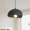 11.8in Wabi Sabi Pendant Light, Kitchen Island Lighting Fixture Ceiling Mount Japanese Lamp Japandi Chandelier for Dining Living Room Hallway Bedroom Restaurant Hanging Lamp, Black 1 Pack
