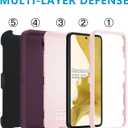 for Galaxy S22 5G case,Samsung S22 Heavy Duty case,[Military Grade Protective ],[Shockproof] [Dropproof] [Dust-Proof], Compatible with Samsung Galaxy S22 5G (WineRed/Pink)