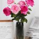 3PCS Pink Rose Artificial Flowers 23.62'' Real Touch Austin Roses with Long Stem Pink Fake Flowers 5.1'' Big Faux Peonies Flowers for DIY Flower Arrangement Home Wedding Party Decoration(Pink)
