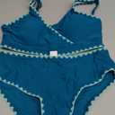 KANGKANG Girls Swimsuit Bikini Set, Teen Swimsuits for Girls 12-14 Solid Color V-Neck Two Piece Bathing Suit with Chest Pad Adjustable Straps Swimwear Set