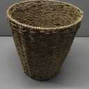 Boho Wicker Trash Can,Waterproof Bathroom Trash Can Hand Woven Wicker Waste Baskets for Kitchen Office Bedroom