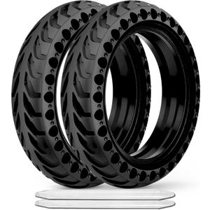 2-Pack 50/75-6.1 Scooter Tire Tubeless, Upgrade Your Scooter with 8.5x2.0 Airless TIres, Puncture-proof, 8 1/2 x2 Replacement Tyre Compatible with Gotrax GXL V2/XR/APEX, Hiboy S2, etc (Black, City Series, with Tools)