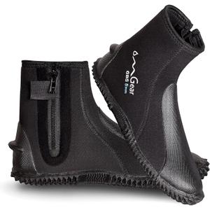 OMGear Neoprene Diving Boots 3mm 5mm Water Boots Dive Fins Booties with Rubber Sole Snorkeling Gear Surfing Scuba (L(Men10/Women11))