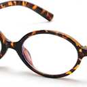 ViewJoy Retro Oval Blue Light Glasses for Women Fashion Computer Glasses Bluelight Blocking Eyewear Vintage Frame (Tortoise Shell)