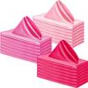 Amylove 24 Pcs Pink Satin Silk Napkins 17 x 17 Inch Silk Cloth Square Reusable Soft Napkins for Wedding Restaurant Decor(Pink)