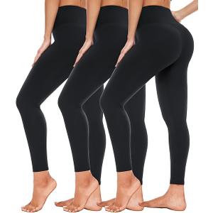 High Waisted Leggings for Women-Womens Black Seamless Workout Leggings Running Tummy Control Yoga Pants,Size L