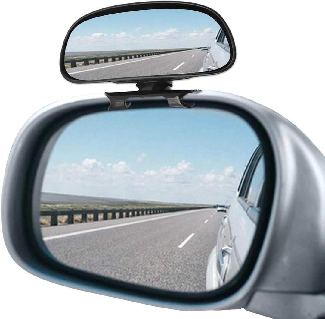 JONMON Small Blind Spot Mirror, Adjustable 360 Degree Rotation Angle Car Auxiliary Convex HD Glass Side Exterior Rearview Mirror with Snap Way Clip On and Sticker Universal for Auto,Cars, Truck, SUVs