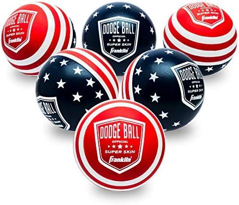 2 Franklin Sports Dodgeball Ball Set – Superskin-Coated Foam Balls for Playground Games – Small Dodgeballs for Gymnasium Games – Easy-Grip Foam Balls – Won’t Shred or Tear for Hours of Fun