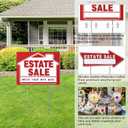 14Pcs Estate Sale Signs,17" x 13",Estate Sale Arrows Yard Sign Double Sided wth Metal Stake, Yard Sale Pricing Stickers,Directional Arrows & Fluorescent Neon Stickers