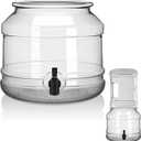 GlikCeil 5 Gallon Water Jug Dispenser Base with Spout for 3 to 5 Gallon Bottle Plastic Water Jug Holder Containers for Stand or Countertop(Clear)