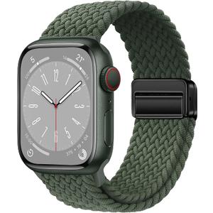 Nylon Sport Loop Watch Bands Compatible with Apple Watch Band Ultra 2 1 49mm 45mm 44mm 42mm 41mm 40mm 38mm, Soft Braided Woven Magnetic Clasp Strap for iWatch Series 10/9/8/7/6/5/4/3/SE,Women Men