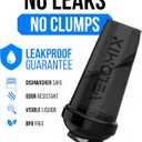 VELOMIX 2 Pack 28oz Protein Shaker Bottle for Protein Mixes, A7) Blue / Black