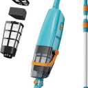 LVKE Cordless Handheld Pool Vacuum with Telescopic Pole, Rechargeable Battery, 60 Mins Runtime, High-Efficiency Screen and Sponge, Ideal for Spa, Hot Tub, Above-Ground & In-Ground Pools, Lake Blue