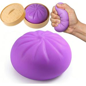 Dumpling Squishy Mystery Box, Stress Relief Fidget for Adults & Teens, Stocking Stuffers Gift, Soft Squeeze Stress Balls (Purple)