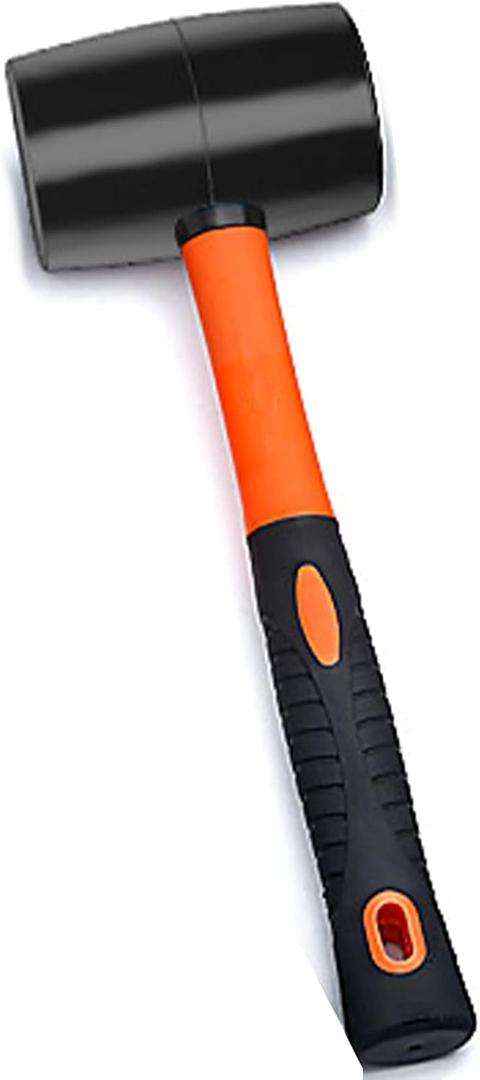 Jadeshay Rubber Mallet for Tile & Floor Installation, 19 oz Non-slip Handle Durable Comfortable Rubber Hammer (YZL-0500) (31.6cm)