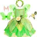 Fairy Costume for Birthday Party Halloween Costume Girls Princess Dress and Accessories Cosplay Dress (7-8 years)
