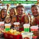 TURNMEON 50 Pcs 16 Oz Football Party Supplies Cups with Lids, Thickened Football Plastic Cup 2 Designs Disposable Spill-Proof Drinking Cups Sports Tailgate Events Party Favors Decorations