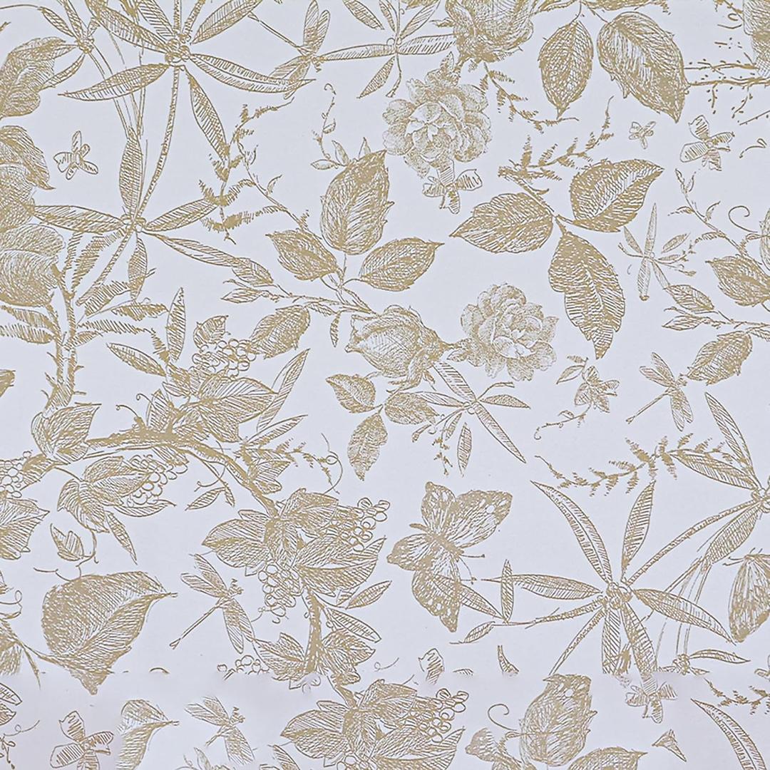 Wallpaper Peel and Stick - 15.7x118inch Wallpapers Rose Flowes Wall Paper Champagne and White Vinyl Peel and tick Wallpaper Cabinet Contact Paper, Modern Wallpaper for Home Deco
