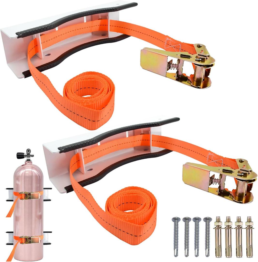 Propane Tank Mount Wall Propane Tank Holder with 59inch Ratchet Strap