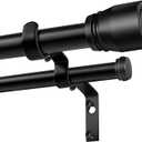 Heavy Duty Double Curtain Rod 84-120 Inch Length, 1 Inch Adjustable Matte Black Double Curtain Rod with Brackets, Long Double Curtain Rod for Windows Sliding Door (Black, 32-120", 1 PCS)