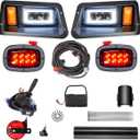 LED Headlight & Tail Light Kit for YAMAHA G14 G16 G19 G22 Golf Cart Includes High-Beam & Low-Beam, Turn Signals, Horn, Brake & Wiring Harness Street-Legal, Plug-and-Play Upgrade 12V