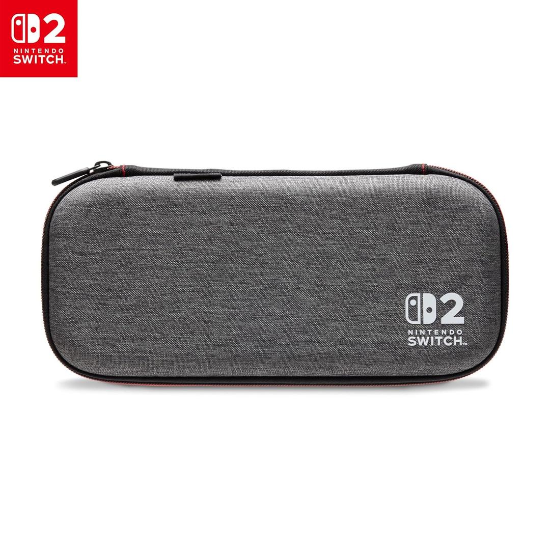 PowerA Slim Case for Nintendo Switch 2 - Dark Heather Grey, Officially Licensed, Protective Case, Holds 10 Game Cards, Padded Screen Protector, Built-in Play Stand