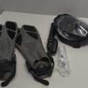 Mask Fins Snorkeling Gear for Adults, Full Face Snorkel Mask & Adjustable Swim Fins Snorkel Set, Panoramic View Snorkel Mask Dry Top Anti-Fog Anti-Leak (Black)