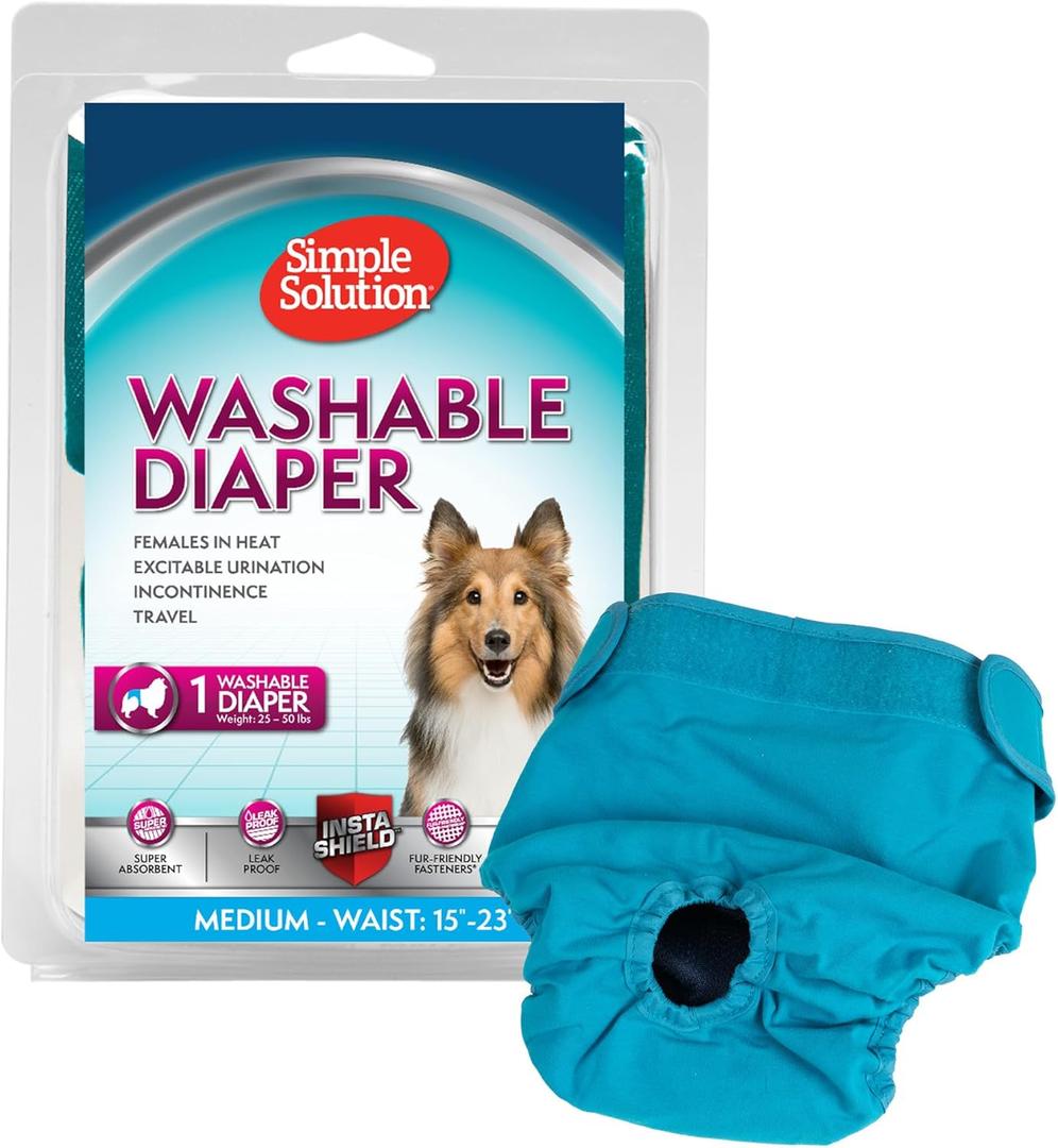 Simple Solution Washable Female Dog Diaper, Medium, 1 pack