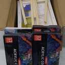 Acrylic Paint Set 100 Pcs Acrylic Painting Kit with 4 * 12 Colors Paint,4 Sets Easel for Painting,Canvas,Palettes&40 Brushes,Sip and Paint Kit for Adults Couples,Kids,Artists and Beginner