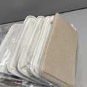 OrganiHaus Small Fabric Storage Baskets for Shelves 6 Pack, 12x8in Closet Storage Bins for Shelves, Cloth Storage Bins, Linen Closet Organizers, Fabric Basket, Shelf Baskets for Organizing Beige/White