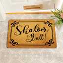Funny Welcome Doormat Novelty Gift Personalized Rugs Shalom Y'all Doormat 15.9"(W) X 23.7"(L) Anti-Slip Rubber Back Kitchen Rugs and Mats House Warming Novelty Gift Rugs for The Entrance Way Indoor