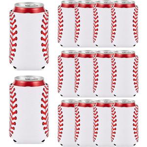 12 Packs Baseball Can Sleeves Neoprene Beer Bottle Cup Insulator Baseball Birthday Party Supplies Reusable Baseball Lovers Gifts for Hot and Cold Drinks Soda Game Party (5.1 x 4 Inch)
