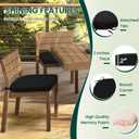 HARBOREST Outdoor Chair Cushions Set of 4, Water Resistant Patio Chair Cushions with Ties, Outdoor Seat Cushions for Patio Furniture, 17"x16"x2", Black