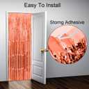 4 x Thicken Rose Gold Foil Fringe Curtains Decorations 3.2x8.2ft - 2 Pack, Photo Backdrop for Birthday Bachelorette Bridal Shower Baby Shower Graduation Party, Party Streams Decor