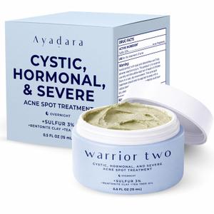 Cystic Acne Spot Cream Overnight Hormonal Acne-Prone Skin for Face & Body Sulfur Cream for Women Men & Teens Effective for Stubborn Breakouts 120 Uses